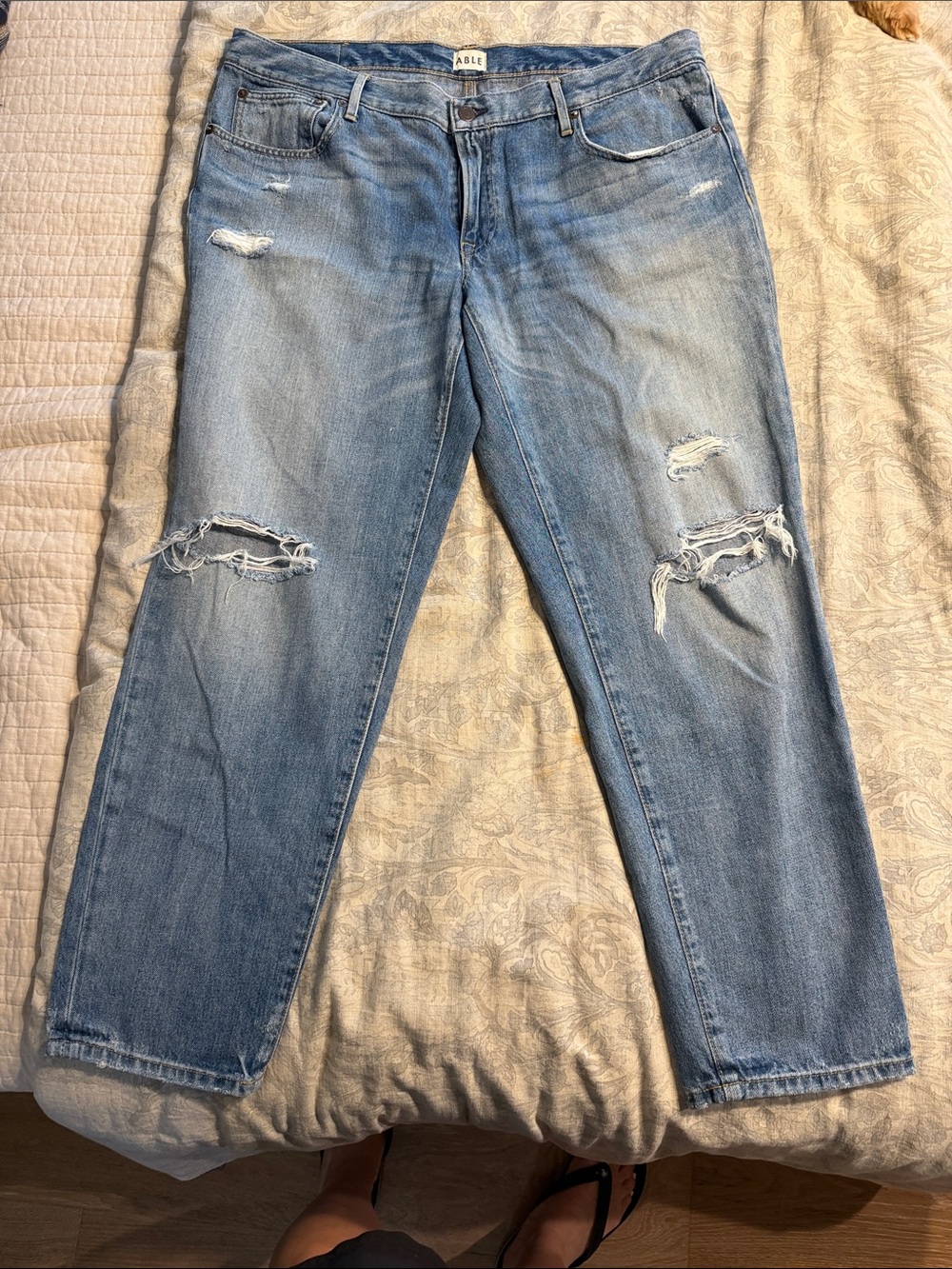 Able Light Blue Distressed Boyfriend Jeans